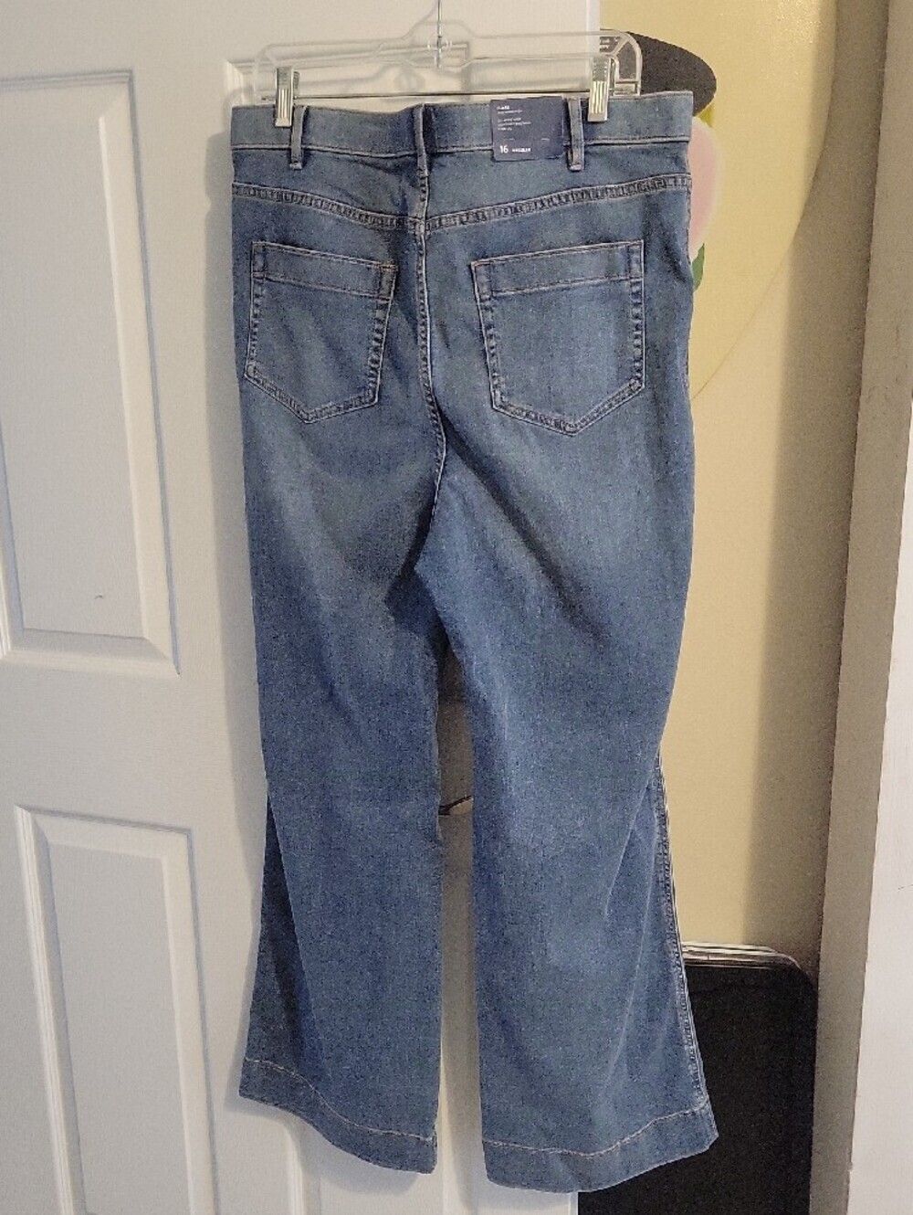 J.Jill Sz16 Light Blue Hi-Rise Flare-Leg Women's Jeans with Front Patch Pockets - Picture 5 of 5